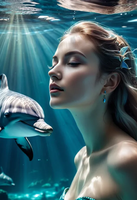 a fantastic dream inspired by the legends of the world of Atlantis, a sleeping beautiful girl dreams of the underwater world of ...