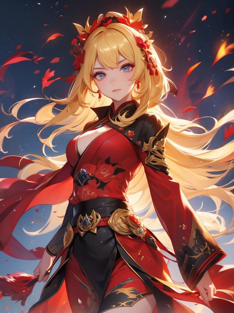 Ruby mobile legends kimono nuit feu d'artifice , cheveux blond 