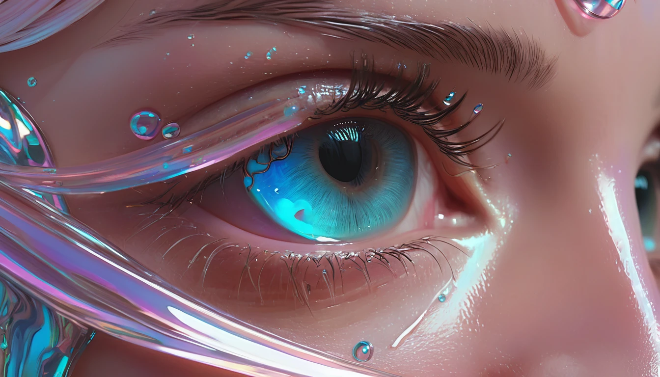 cryin, Aesthetics, extremely detaild, eyes crying, dolce, vaporwave Aesthetics, synthetic wave, digitalpainting, art station, conceptual artwork, Soft, sharp focus, illustration, arte de artgerm y greg rutkowski y alphonse mucha