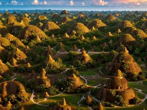 [[((wide-angle aerial shot of the iconic chocolate hills in bohol:1.6)), with their unique, rounded formations and lush greenery...