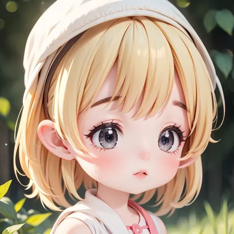  Chibi Character：1.5、Blonde Hair、Cute 7 year old girl