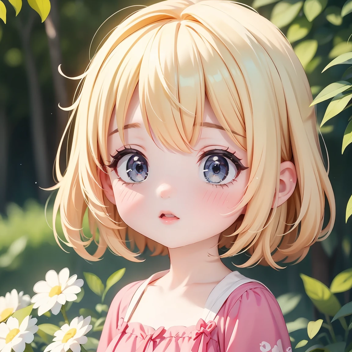  Chibi-Charakter：1.5、Blondes Haar、Süßes 7-jähriges Mädchen