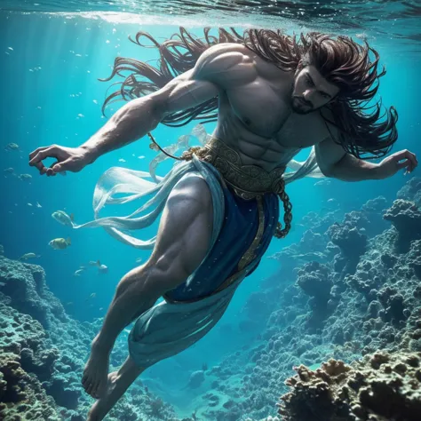 There was a person under the sea who was powerful, handsome, and beautiful. All races would admire him. His strong body and clot...