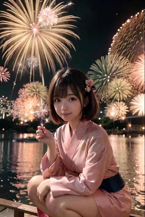 Perfectly Anatomically Correct:1.4, 5 Beautiful finger:1.4, 
Shooting-up Fireworks are Prohibited:1.8, 
1 Japanese Girl, Very Sh...