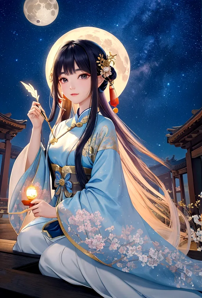 masterpiece, Highest quality: 1.4)， Detailed Background，A beautiful ancient Chinese fairy looks at the camera，streamer，Gauze clo...