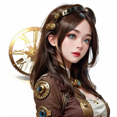 a beautiful young woman wearing steam punk outfit