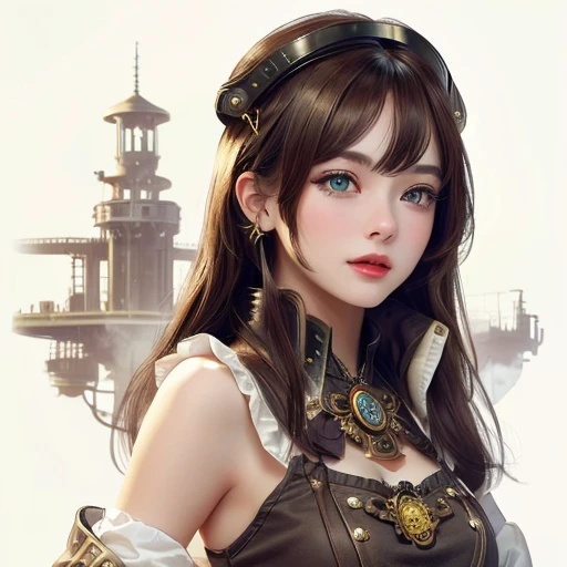 a beautiful young woman wearing steam punk outfit