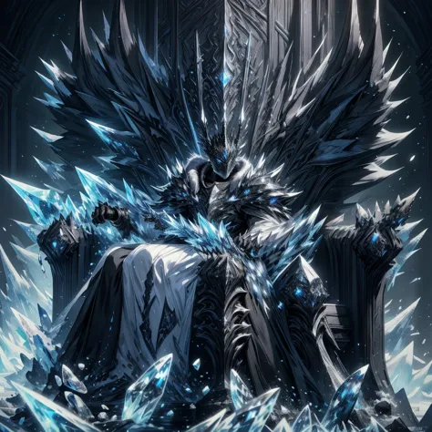   (Very detailed), (Masterpiece), (best quality), (wallpaper 8k Very detailed), Masterpiece,Very detailed,ice throne, Fantasy, R...