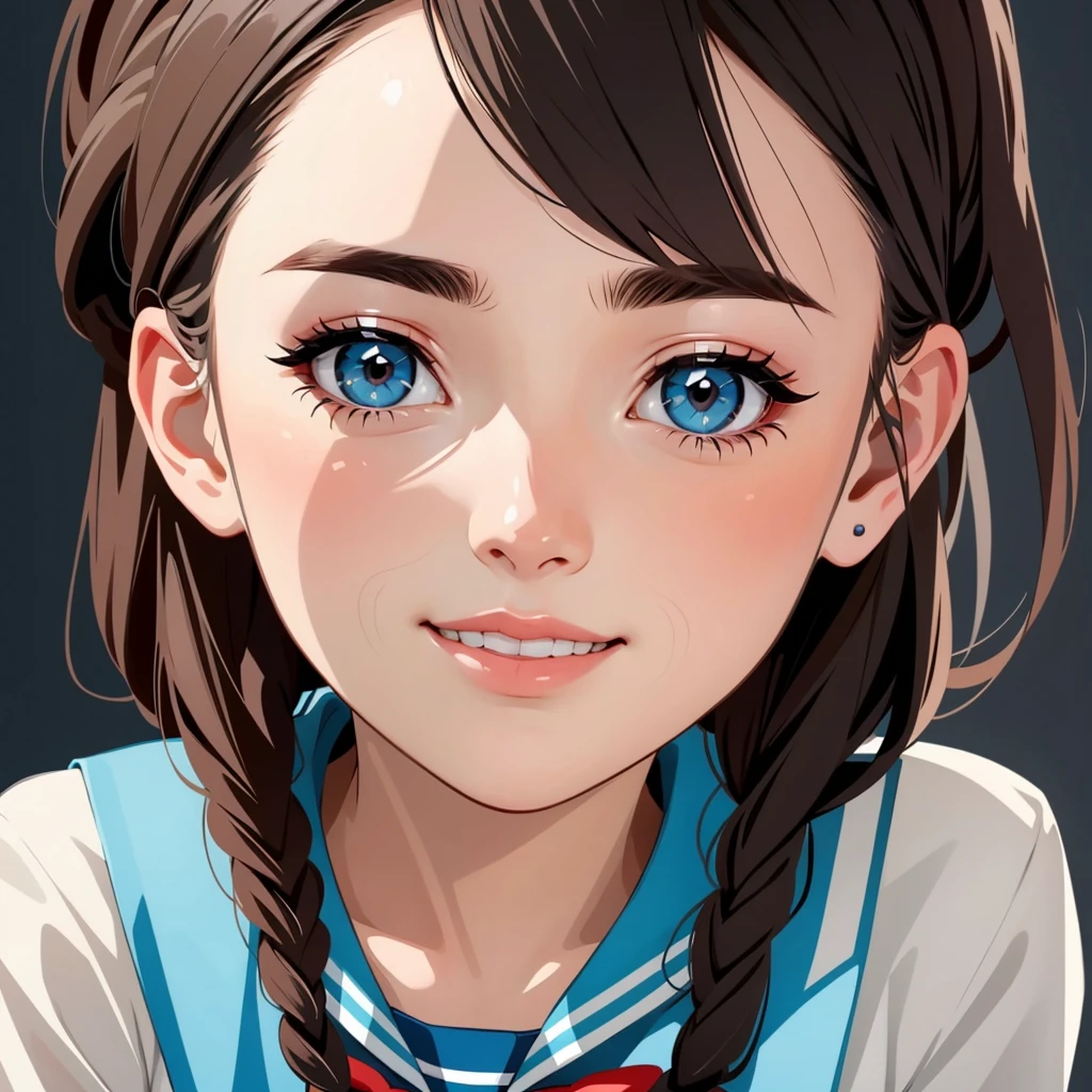 1girl in,Adorable,extremely detailed eye,extra detailed face,very detail hair,8K,resolution,High School Girl,Sailor Uniform