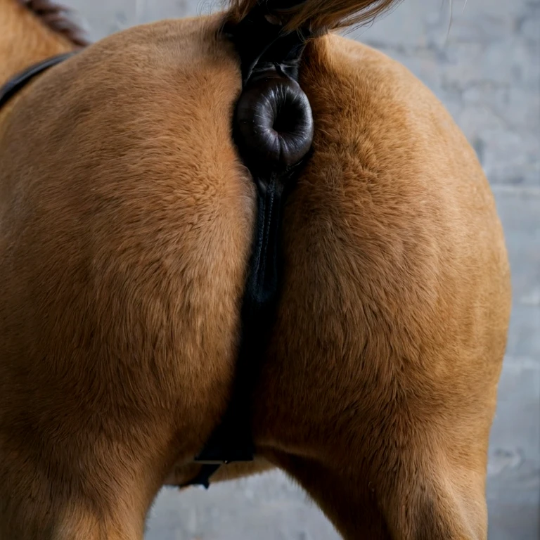 masterpiece, high quality, realistic, detailed background, (((horse, Shiba))), (feral), (((wide hips))), ((((butt shot, horse butt on Shiba stomach)))), (masterpiece), best quality, 4k, 2k, 