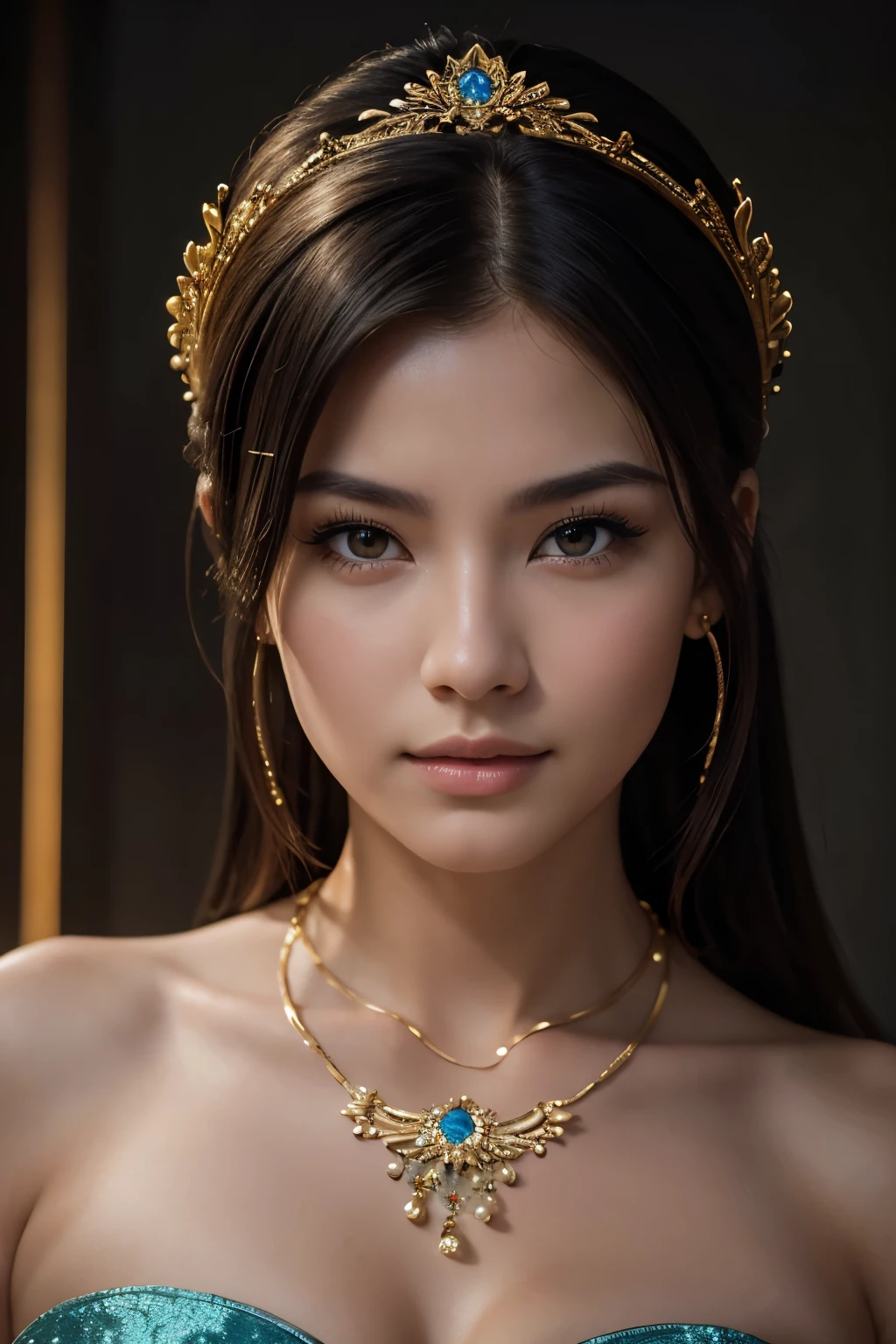 Best Quality, Masterpiece, high resolution, 1 girl,chinese dress,hair ornament,collar, jewelry,beautiful face,upon_body, Tyndall effect,photorealistic, dark studio, edge lighting, Two tone lighting,(very detailed skin:1.2), 8k hd, DSLR, soft lighting, high quality, volumetric lighting, sincere, Photography, high resolution, 4k, 8k, bokeh,