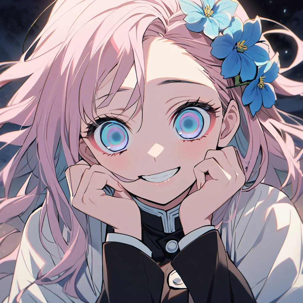 1. The fate of Kimetsu no Yaiba, long hair with bangs,light pink hair with  light - SeaArt AI