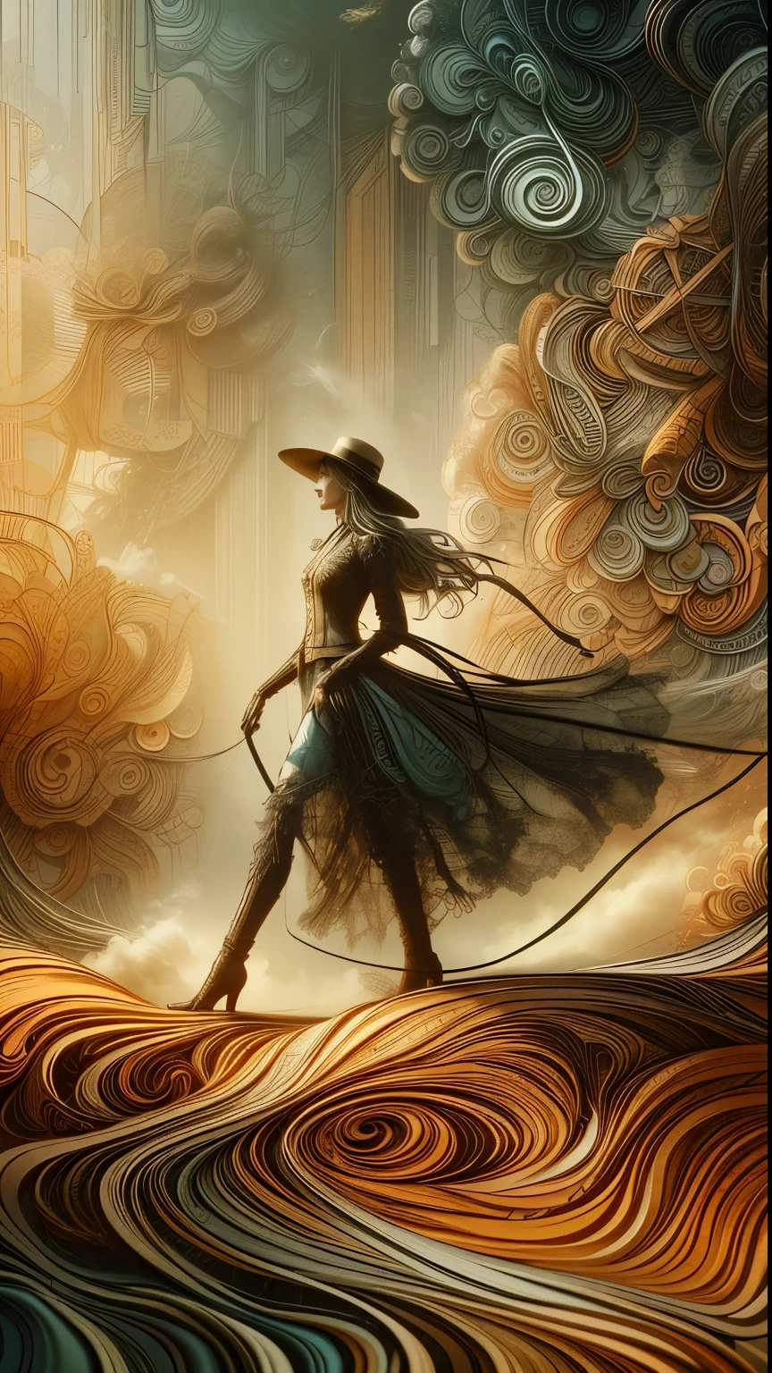 official art, unity 8k wallpaper, ultra detailed, ultra beautiful woman standing in slump model pose, and aesthetic, masterpiece, best quality, (zentangle, mandala, tangle, entangle), (fractal art:1.3) , 1girl, extremely detailed, lace, dynamic angle, cowboyshot, the most beautiful form of chaos, elegant, a brutalist designed, vivid colours, romanticism, by ji jean, roby antono, tran, fran bacon, mich mraz, adri ghenie, petra cortright, gert richter, taka yamamoto, ash wood, atmospheric, ecstasy of musical notes, streaming musical notes visible