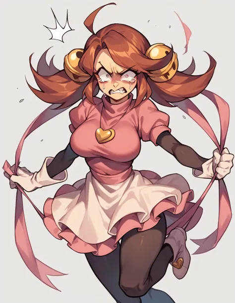 mad mew mew  (undertale)  hentai very big tits tearing the blouse, breasts exposed, wearing only black leggings