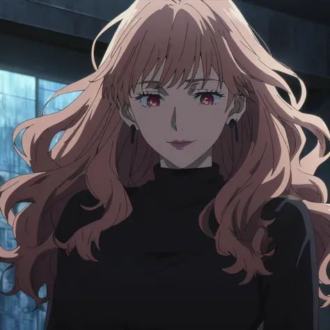 1girl, female gojo satoru, anime screencap from jujutsu kaisen, gojo satoru female version, solo, long_hair, blue eyes ((Brown_h...