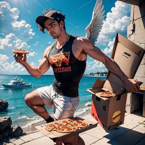 Icarus delivering a pizza