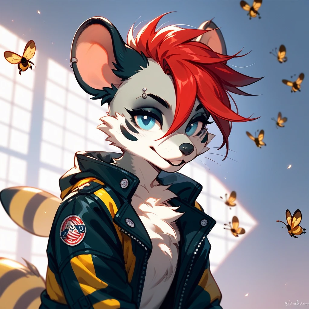 animal punk, bee mouse hybrid, furry (score_9,score_8_up,score_7_up,score_6_up,score_5_up,score_4_up)
