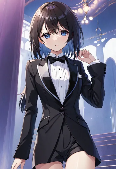Anime girl wearing tuxedo