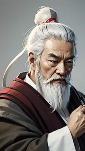 Oriental、Walk over、Old man in plain white ancient Chinese costume、Ancient Chinese hairstyle old man、Highest quality、masterpiece、Ultra-high resolution、(Realistic:1.4)、Game Poster、Crisp and beautiful image quality、Gray Hair、white and long beard,,