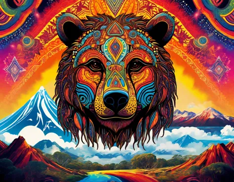 Un ours et une étoile, Inspired by Australia, Australian Aboriginal , Aboriginal aesthetic, aboriginal gods, Aboriginal symbols,...