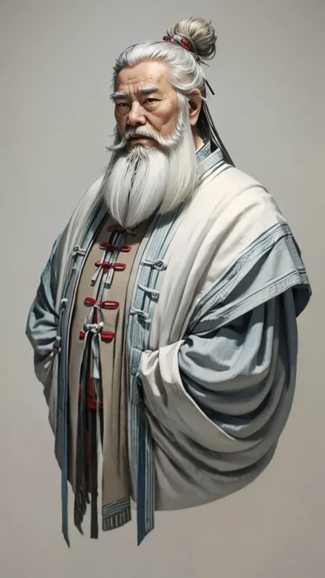 oriental、old man in plain white ancient chinese costume、ancient chinese hairstyle old man、highest quality、masterpiece、ultra-high...