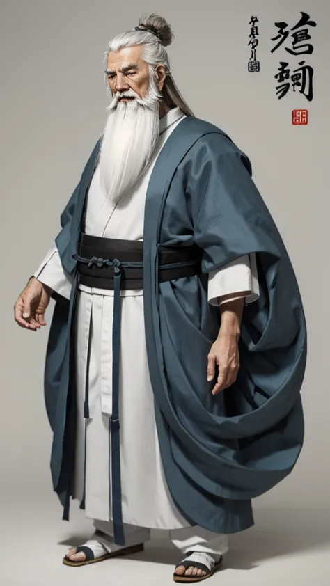 oriental、old man in plain white ancient chinese costume、ancient chinese hairstyle old man、highest quality、masterpiece、ultra-high...