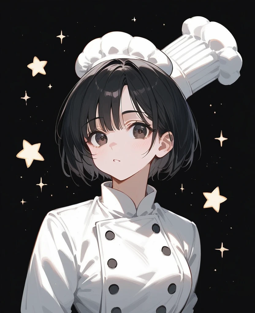 NSFW,whole body,Full Art,One Girl,Black Hair,Short Bob Hair,Round and curvy hairstyle,Dark Eyes,Stars in the eyes,white hunting hat,Chef&#39;s uniform,leotard,Black knee socks,A big smile,Wooden restaurant interior,Wooden table,blush,White Breath,Leg spread,pussy juice,creampie,penis in pussy,sex,1boy