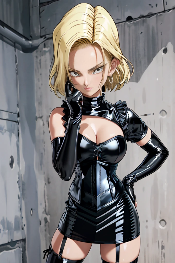 esclavage、reine、Conjoint、Une fille、seul、(((Gants longs recouverts de latex noir jusqu&#39;au bout des doigts:1.4 )))、(((robe corset en latex noir:1.4)))、(((Magnifique robe corset en dentelle.)))、(((Robe corset à bretelles)))、(((mini-jupe moulante en latex noir:1.4)))、(((cuissardes noires)))、Talons aiguilles、(((Culotte en latex noir)))、(((soutien-gorge en latex noir)))、(((Collier en cuir noir)))、(((pose sexy)))、Jambes grandes ouvertes、(((érotique)))、(((tir de cow-boy)))、chef-d&#39;œuvre、La meilleure qualité dans les meilleures conditions、très détaillé、Portrait、Magnifique Android 18、seul、Grosses boucles d&#39;oreilles、gemme、clivage、(((Jambes grandes ouvertesで座る)))、la plus haute qualité、chef-d&#39;œuvre、détails complexes、Cartographie des tons、netteté、très détaillé、(((Blonde courte)))、yeux bleus、Renfrogné、Regard froid、rougir