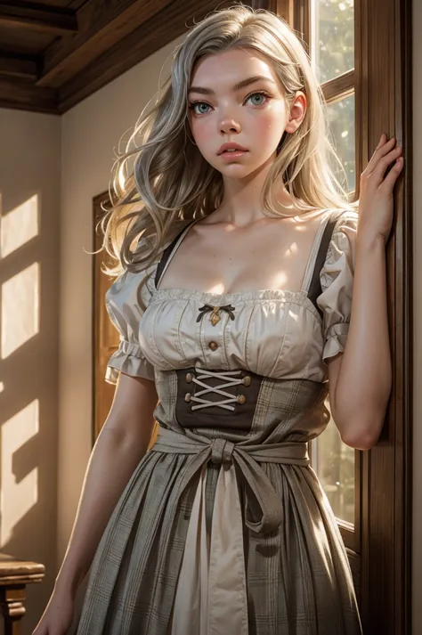 1girl, (Anya Taylor-Joy:1.2), realistic, photorealistic, graphic novel, impossible clothes, thick lips, full lips, big lips, (su...