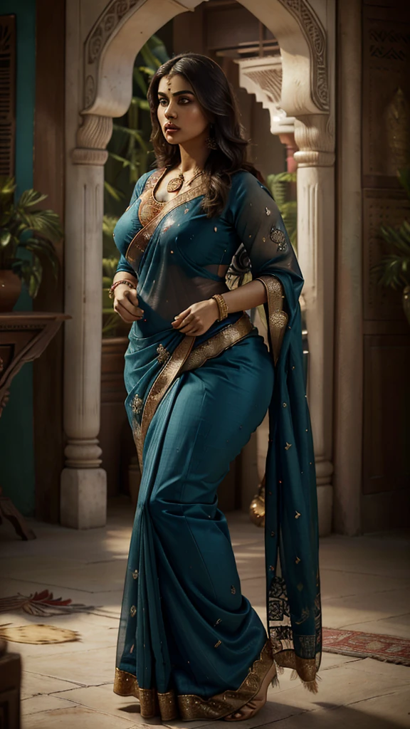 (highly مفصلة,توضيح,معقد,جسم جذاب,عيون جميلة,شفاه جميلة,extremely مفصلة face,رموش طويلة), ((صورة لكامل الجسم)), سينمائي, لَوحَة, الإضاءة الديناميكية,سن 45, أجمل صورة, امرأة نصف هندية ونصف باكستانية مشهورة, (يرتدي الساري الهندي التقليدي), الملابس الهندية التقليدية, المجوهرات الهندية, وجه متماثل, فن مذهل, نظرة مكثفة, مفصلة, شفاه حمراء, خيوط فوضوية من الشعر, مفصلة hair, نظرة مكثفة, (أفضل جودة,4K,8 كيلو,دقة عالية,تحفة:1.2),ultra-مفصلة,(حقيقي,photoحقيقي,photo-حقيقي:1.37),الوان براقة,التركيز الشديد,لَوحَة, إضاءة الاستوديو, في معبد, (SFW), (لون البشرة الفاتح) جسم كامل ,(حجم اضافي:1.3),الصدور الكبيرة,,((حجم اضافي:1.3)),نموذج كبير الحجم , (شكل الساعة الرملية:1.3),(الوركين واسعة), حاد والتركيز,يطرح مختلفة, زاوية مختلفة ,برزت الثدي,خد سمين, ناقص