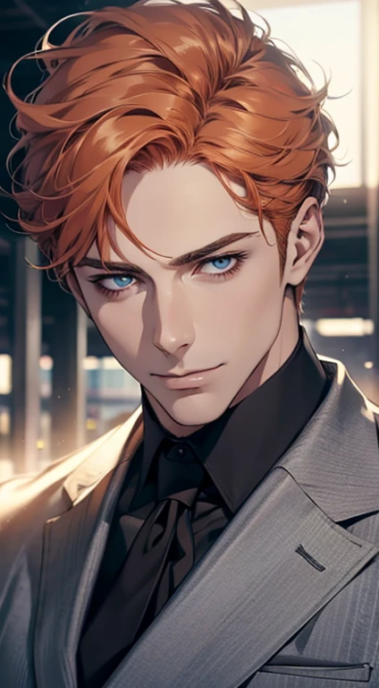 (best quality,4k,8k,highres,masterpiece:1.2),ultra-detailed,(realistic,photorealistic,photo-realistic:1.37),1 man,31 years old,mature man,very handsome,without expression,smile,short grey b
Orange hair,blue eyes,penetrating gaze,perfect face without errors,imposing posture,businessman,office background,cinematic lighting,hdr image