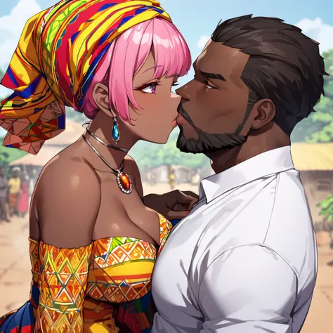 ((Highest quality)), ((masterpiece)), (detailed), （Perfect Face）、The woman is Momo Belia Deviluke, a Ghanaian by birth, with a v...