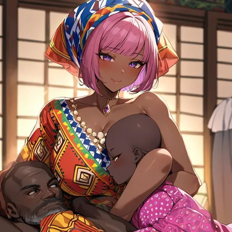 ((Highest quality)), ((masterpiece)), (detailed), （Perfect Face）、the woman is pregnant、The woman is Momo Belia Deviluke, a Ghana...