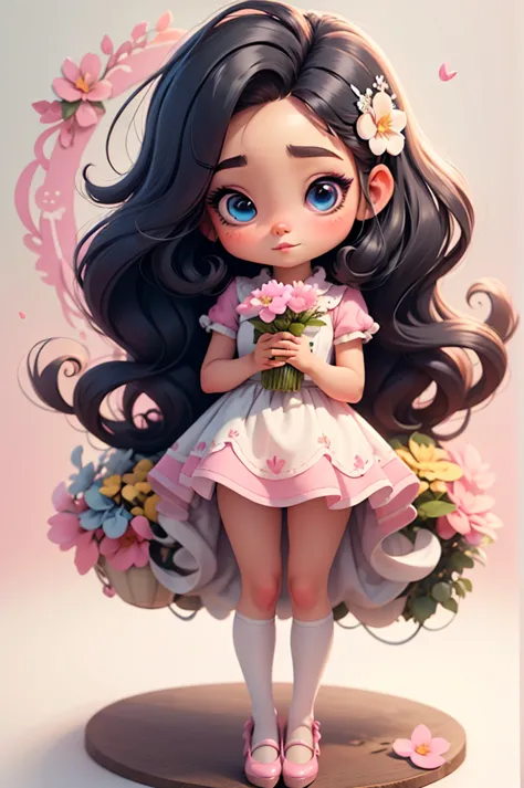 imagem de alta qualidade de uma boneca chibi megan fox: boneca chibi ,illustration,detalhes delicados,pose encantadora,lovely ex...