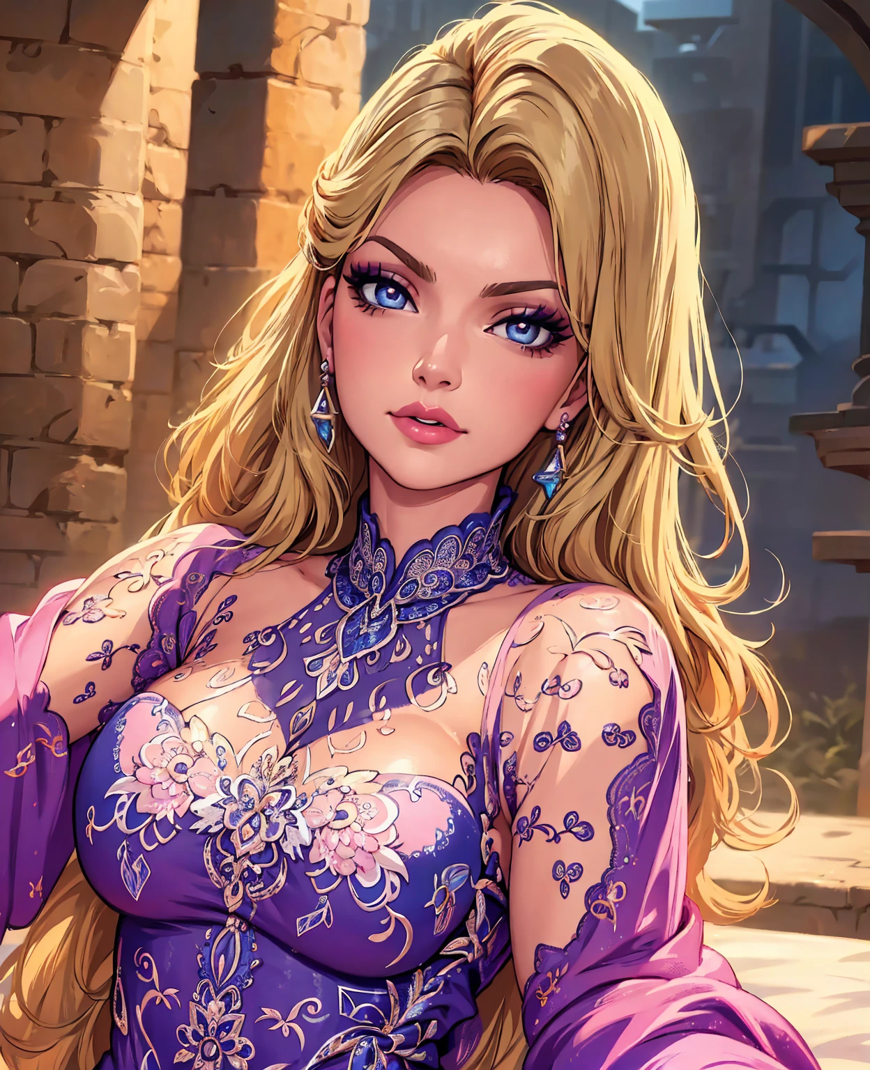 a beautiful princess, kely key, sexy woman, detailed face, detailed eyes, long eyelashes, beautiful lips, elegant dress, graceful pose, colorful fantasy background, intricate details, (best quality,4k,8k,highres,masterpiece:1.2),ultra-detailed,(realistic,photorealistic,photo-realistic:1.37),vibrant colors,dramatic lighting,cinematic composition,cinematic style,digital art