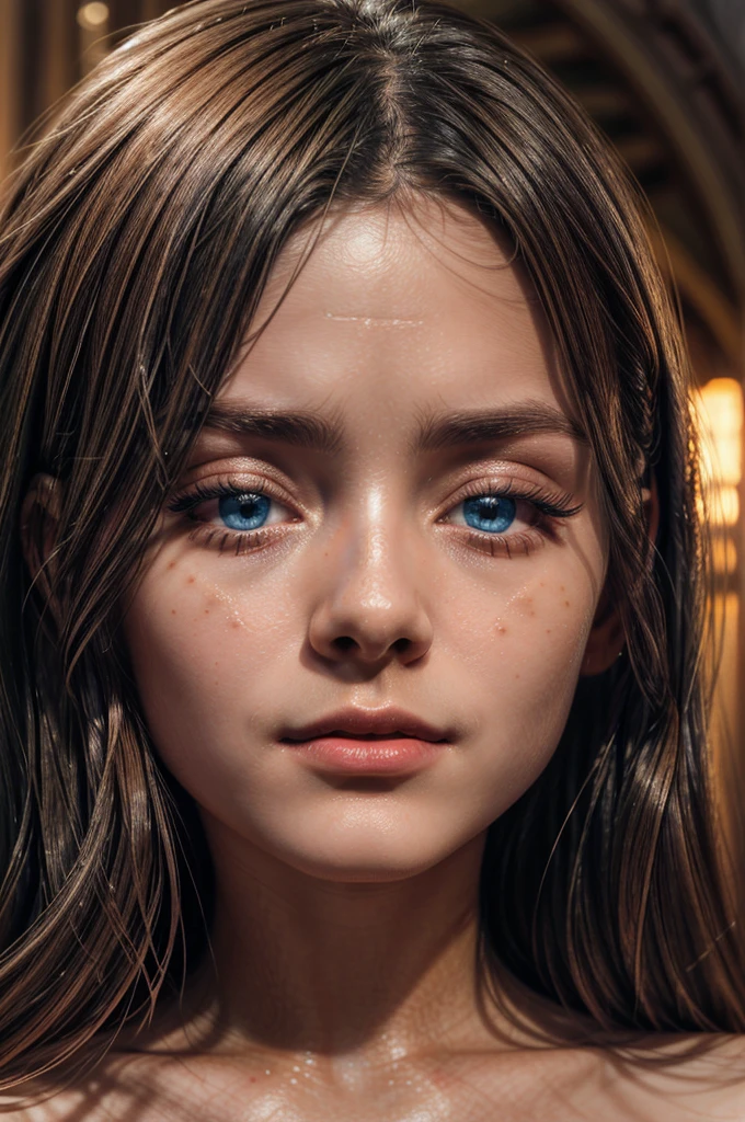 1girl, age 16, Elizabeth Liones, beautiful detailed eyes, beautiful detailed lips, extremely detailed eyes and face, long eyelashes, flowing long hair, perfect body, delicate facial features, cinematic lighting, hyper detailed, 8k, photorealistic, highly detailed skin, vivid colors, warm color palette, dramatic lighting, dramatic atmosphere, happy expression