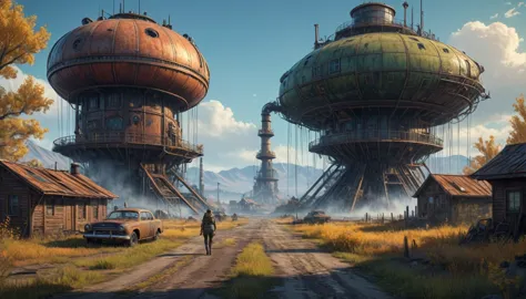 Isn't that the strangest thing, photorealistic, in the style of digital art simon stalenhag, a stunning camera angle, steampunk,...