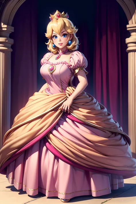 Princesa Peach, peach princess dress,
