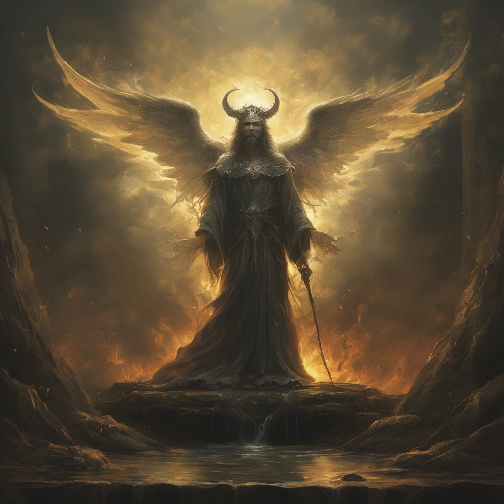 create an image of God, and the angels judging fallen Lucifer