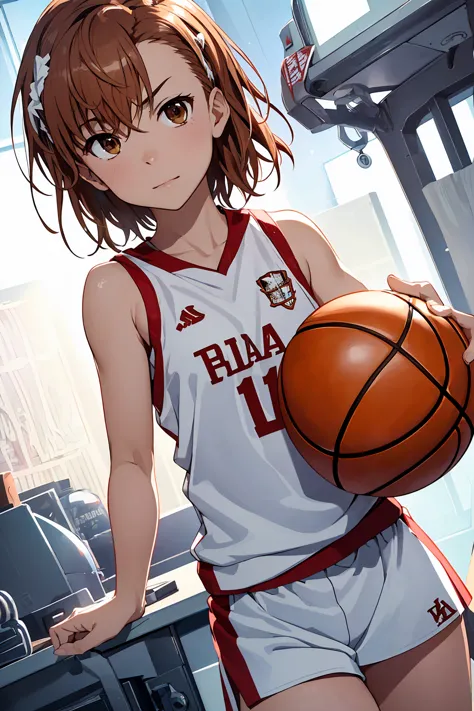 (highest quality:1.5, high resolution, 超high resolution, 4k, detailed lighting, shaders), ((misaka mikoto)) ,solo shorthair　brow...