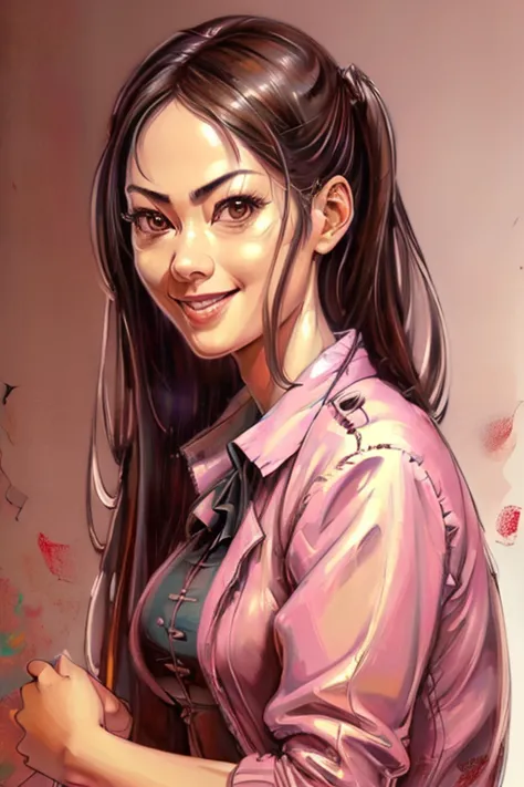 (rule of thirds:1.4),((hyper-realistic illustration:1.4)). Pretty 27 yo Chinese woman, Short, beautiful figure, cute butt. (smil...