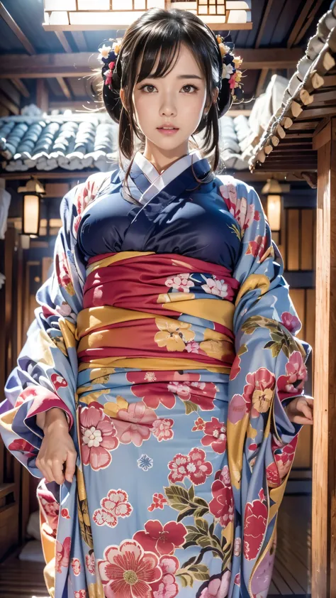 NFSW,4k, best quality, realistic, detailed,A 24-year-old sexy beauty is in the middle of taking off her summer yukata in a Japan...
