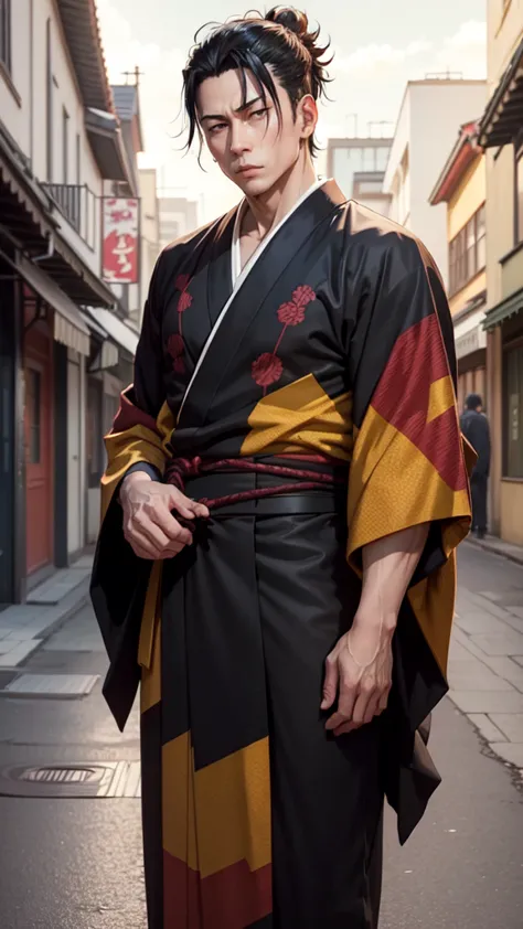 
A HANDY CHARACTER WITH BLACK HAIR, LONG AGA, BROWN EYES, HANDSOME FACE,WEARING A KIMONO NAMED "SUGURU GETO" IN THE ANIME STORY ...