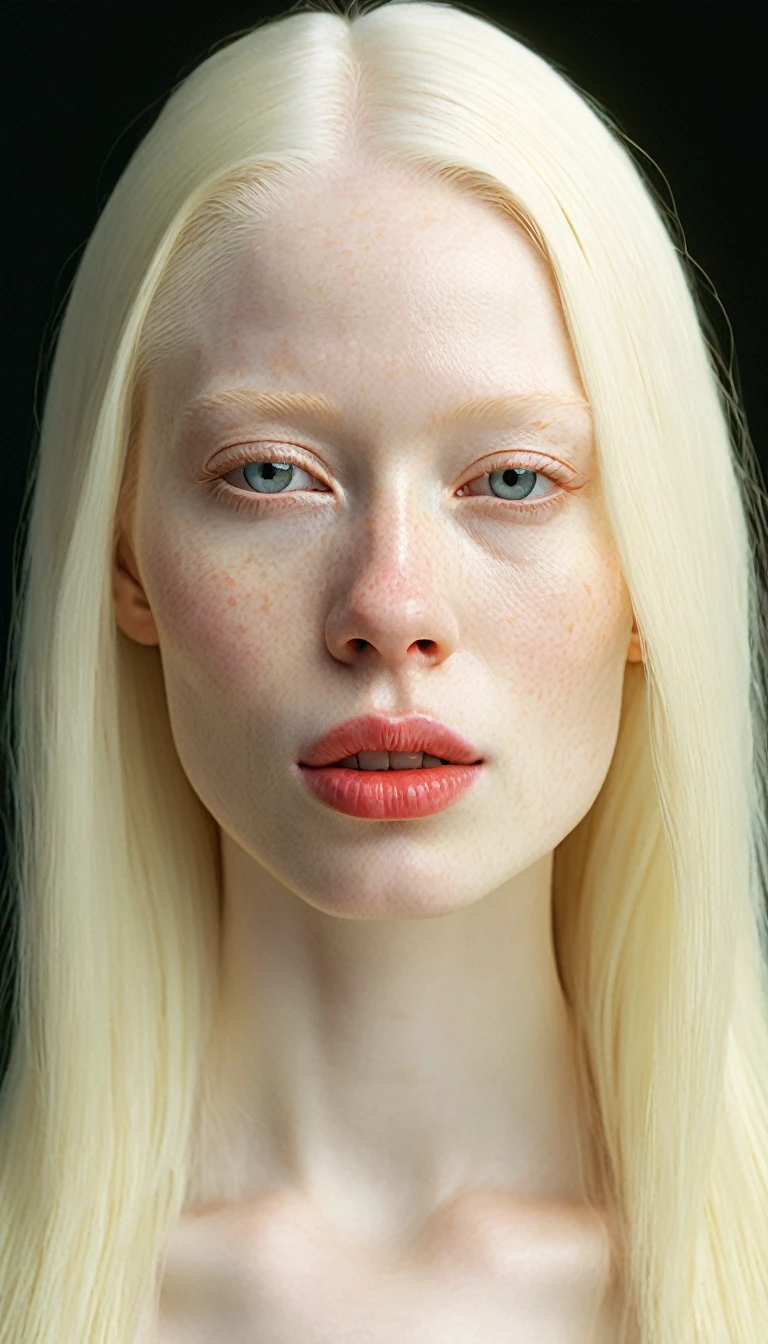 1 extremely beautiful very albino woman. Extremely slender, new, with freckles, symmetrical body, fully body, sensualizing, pouting her mouth with an expression of orgasm, highly exciting, ultra-realistic image, perfect symmetry, vibrant and clear, dynamic view, high level of detail and definition, 1200 PPI – Photographic resolution with greater central realism, hyper-realistic, high-fidelity cinematic 4K UHD image resolution.