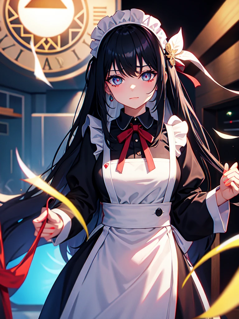 Dienstmädchen, （Lichtlos, Augen ohne Highlights, Böser Blick, Eine schlecht aussehende Person mit weißen Augen, Es&#39;sa roter Eyeliner）,ganzer Körper絵, She is wearing a Dienstmädchen uniform and the background is a dark and desolate landscape., Horrorfilm-Atmosphäre. Ihre Figur ist unglaublich schön, Betonung der dunklen und verrückten Elemente. Licht- und Schatteneffekte gekonnt in Szene setzen, ausführlich, Auch das Gesicht und der Ausdruck des schwarzen Kostüms sind sorgfältig gezeichnet..., Künstlerische Elemente verleihen dem Werk Tiefe. Die allgemeine Atmosphäre ist unheimlich und alptraumhaft..., Mit einer einzigartigen künstlerischen Note. Dieser Film ist、Die dunkle und verrückte Welt der Horrorfilme in HD., Wecken Sie visuelle Reize und ein ästhetisches Empfinden, Es will terrify and excite the audience....,skizzieren (Charakter-Designblatt, gleiche Charaktere, ganzer Körper, Drei-Ansicht, Vorderseite, ~ ~ ~ Seite, zurückkehren) and Aquarell画, （Geflochtenes Haar mit Farbverlauf, hellrosa Haare, (Tintenflecken:1.1), (blass:1.2),(helles Lila:1.2),(hellgrün:1.2)　und ein reifes Gesicht,groß, Schwarze Strumpfhosen tragen,grüne Augen, Die Haut ist versteckt　und 1 Frau, nervös,Cowboy-Schuss,,(Sehr hell:1.1), weißer Hintergrund, [1 Mädchen:7], (Neige deinen Kopf:1.2), ([skizzieren|Aquarell \(Mäßig\)]:1.15),Chaotischer abstrakter Hintergrund, Vektorspur, Farbverlaufsmischung, Helle Farben, Das&#39;wunderbar, 非常にausführlich, Komplex, (Sehr geringer Kontrast:1.4)