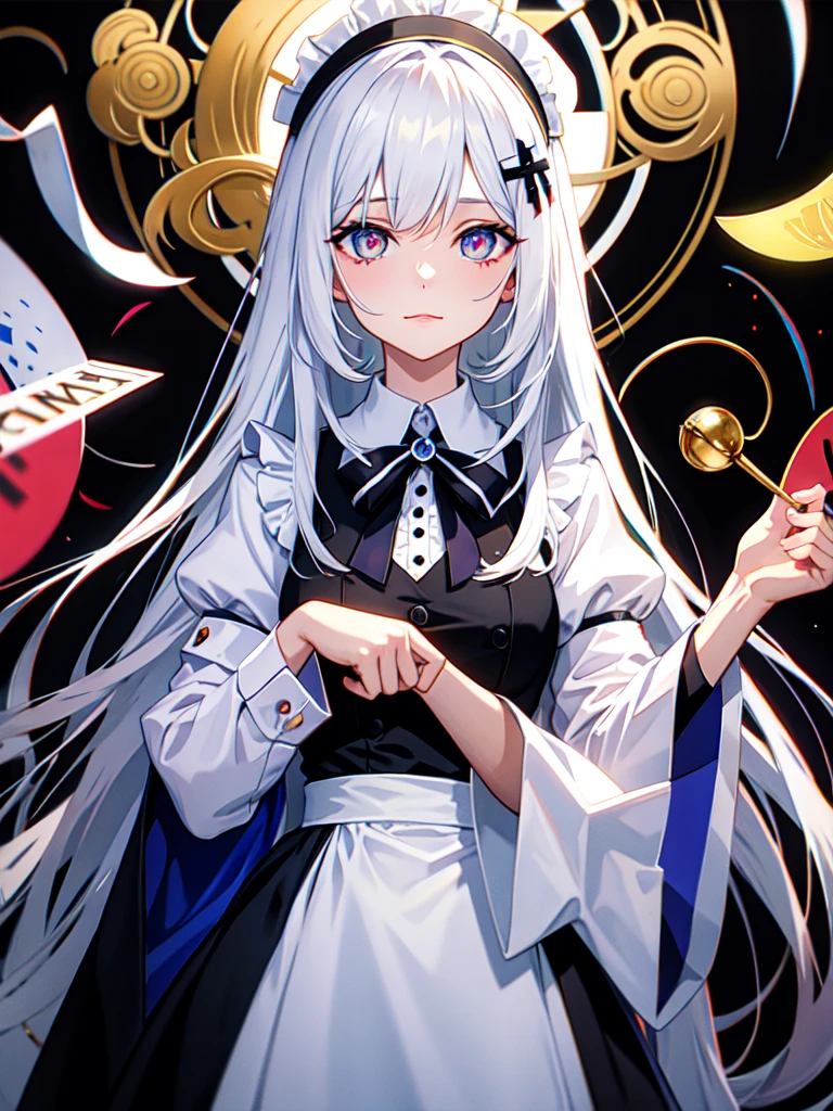 Dienstmädchen, （Lichtlos, Augen ohne Highlights, Böser Blick, Eine schlecht aussehende Person mit weißen Augen, Es&#39;sa roter Eyeliner）,ganzer Körper絵, She is wearing a Dienstmädchen uniform and the background is a dark and desolate landscape., Horrorfilm-Atmosphäre. Ihre Figur ist unglaublich schön, Betonung der dunklen und verrückten Elemente. Licht- und Schatteneffekte gekonnt in Szene setzen, ausführlich, Auch das Gesicht und der Ausdruck des schwarzen Kostüms sind sorgfältig gezeichnet..., Künstlerische Elemente verleihen dem Werk Tiefe. Die allgemeine Atmosphäre ist unheimlich und alptraumhaft..., Mit einer einzigartigen künstlerischen Note. Dieser Film ist、Die dunkle und verrückte Welt der Horrorfilme in HD., Wecken Sie visuelle Reize und ein ästhetisches Empfinden, Es will terrify and excite the audience....,skizzieren (Charakter-Designblatt, gleiche Charaktere, ganzer Körper, Drei-Ansicht, Vorderseite, ~ ~ ~ Seite, zurückkehren) and Aquarell画, （Geflochtenes Haar mit Farbverlauf, hellrosa Haare, (Tintenflecken:1.1), (blass:1.2),(helles Lila:1.2),(hellgrün:1.2)　und ein reifes Gesicht,groß, Schwarze Strumpfhosen tragen,grüne Augen, Die Haut ist versteckt　und 1 Frau, nervös,Cowboy-Schuss,,(Sehr hell:1.1), weißer Hintergrund, [1 Mädchen:7], (Neige deinen Kopf:1.2), ([skizzieren|Aquarell \(Mäßig\)]:1.15),Chaotischer abstrakter Hintergrund, Vektorspur, Farbverlaufsmischung, Helle Farben, Das&#39;wunderbar, 非常にausführlich, Komplex, (Sehr geringer Kontrast:1.4)