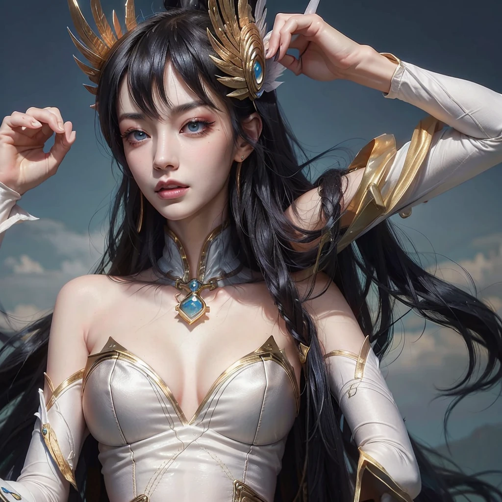 อิเรเลียจาก League of Legends, ผู้หญิงสวย 2 คน, สาวเอเชีย, ผมยาวสีน้ำเงินเข้ม, ดวงตาสีฟ้า, พอดีกับร่างกาย, เธอควบคุมใบพัดในอากาศ, ใบหน้าที่จริงจัง, ภาพถ่ายโดยละเอียด, 8ก, ยูเอชดี, ภาพถ่ายคุณภาพสูง, วันที่สดใส, พื้นหลังทุ่งหญ้า, สาวเซ็กซี่, ร่างกายที่สมบูรณ์แบบ, ใบหน้าที่สมบูรณ์แบบ, ตาโตมาก, ใบหน้าที่มีรายละเอียด, มือที่มีรายละเอียด, ดวงตาที่มีรายละเอียด, high ภาพถ่ายโดยละเอียด, 16ก, ใบหน้าของผู้หญิงที่สมบูรณ์แบบ, (((เปลือย)))