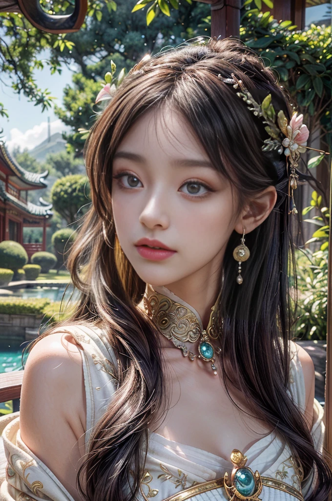 (Best quality at best,4K,A high resolution,tmasterpiece:1.2),ultra - detailed,(current,realisticlying:1.37),A girl is in the garden,Beautiful and delicate eyes,beautiful detailed lips,Extremely detailed eyes and face,Long eyelashes,pink and purple,Traditional Chinese Zodiac Goddess,floral patterns,Hand drawn illustrations,Fantastical Atmosphere,pastelcolor,The is very detailed,Romantic and charming,Goddess Aries,Goddess Taurus,gemini goddess,Cancer Goddess,Goddess Leo,Goddess Virgo,Libra goddess,Scorpio goddess,sagittarius goddess,Goddess Capricorn,Aquarius goddess,Pisces Goddess.