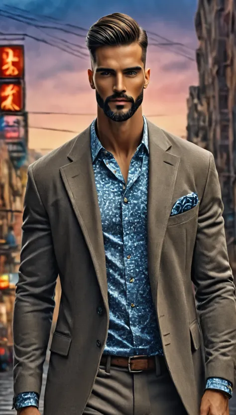 ((a handsome man, male model modern clothing, full length portrait: 1.5)), (best quality, 4k, 8k, high resolution, masterpiece: ...