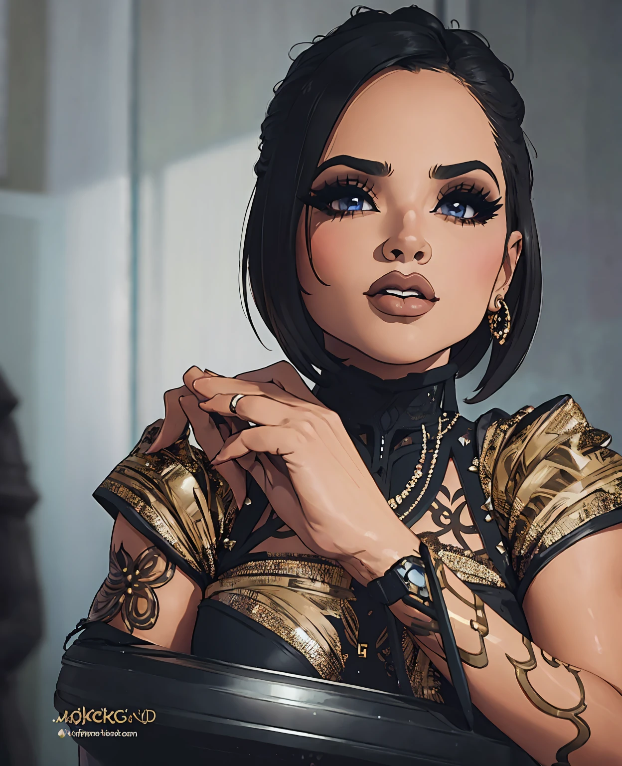 Becky G, sexy, Prinzessin, dunkel, Schöne, detaillierte Augen, schöne detaillierte Lippen, extrem detaillierte Augen und Gesicht, lange Wimpern, Elegantes Kleid, filmische Beleuchtung, Chiaroscuro, dramatisch, Fantasie, digital art, artstation, sehr detailliert, kompliziert, exquisit